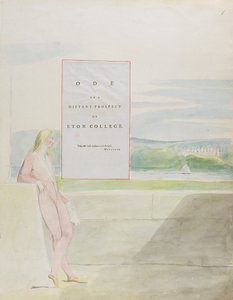 Projeto 13 para &39;Ode em uma perspectiva distante do Eton College&39; de &39;The Poems of Thomas Gray&39;, publicado em 1797-98 (wc com caneta e tinta no papel) de William Blake